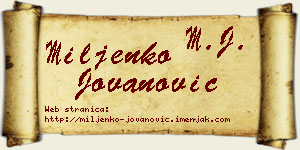 Miljenko Jovanović vizit kartica
